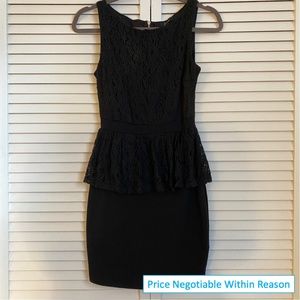Soprano Black Lace Peplum Dress